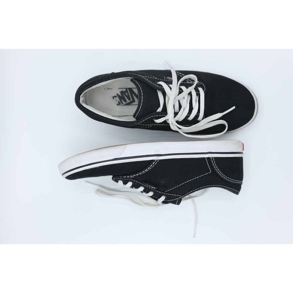 Vans Off The Wall Women's Black Low Top Canvas Sneakers Shoes 6 Grunge Emo